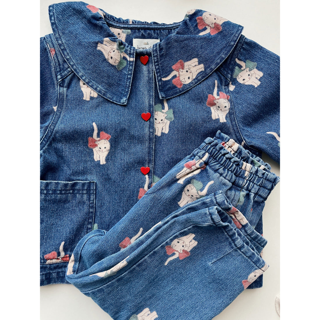 konges-sløjd-magot-denim-shirt-kitty-bow-kong-w23ks6028-kb-2y