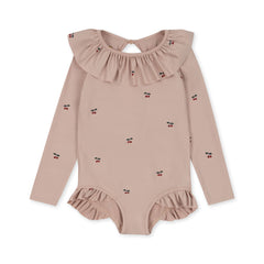 Konges Sløjd Manuca LS Frill Swimsuit Cherry Blush
