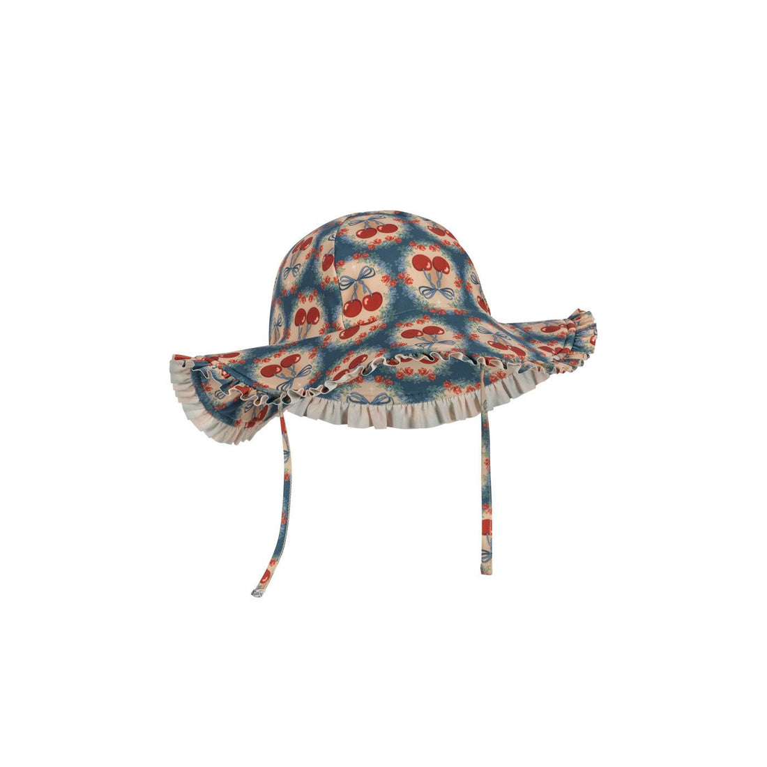 konges-sløjd-maya-swim-hat-grs-cherry-bow-blue-kong-s25ks102679-cbb-2-4y