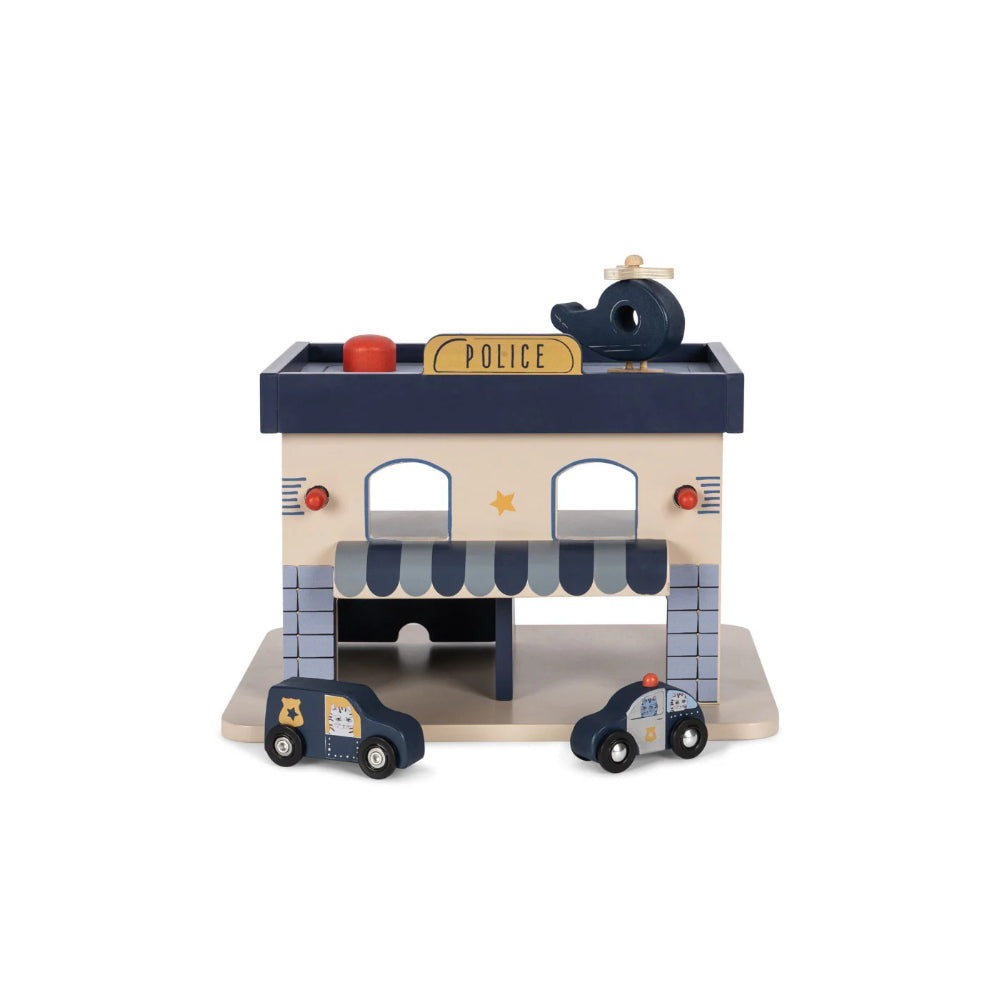 konges-sløjd-wooden-police-station-fsc-blue-multi-kong-w25ks102167-bmu-os