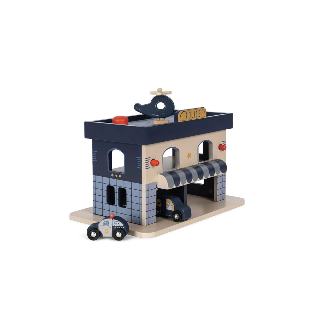 konges-sløjd-wooden-police-station-fsc-blue-multi-kong-w25ks102167-bmu-os