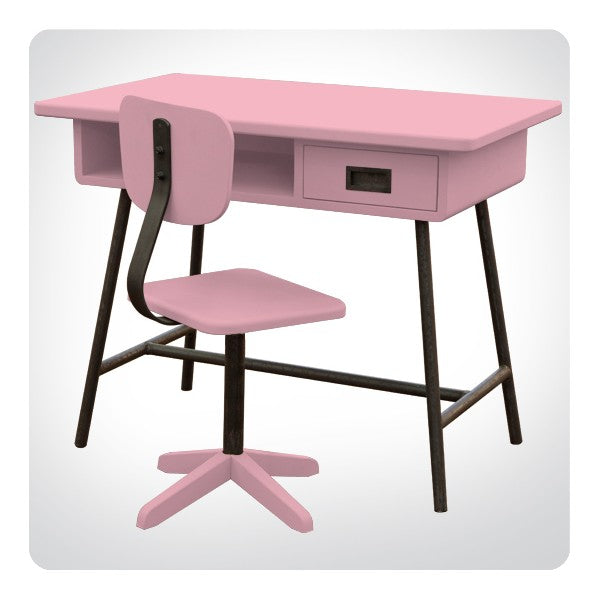 Laurette Bureau La Classe Desk and Chair Old Pink (Pre-Order; Est. Delivery in 3-4 Months)