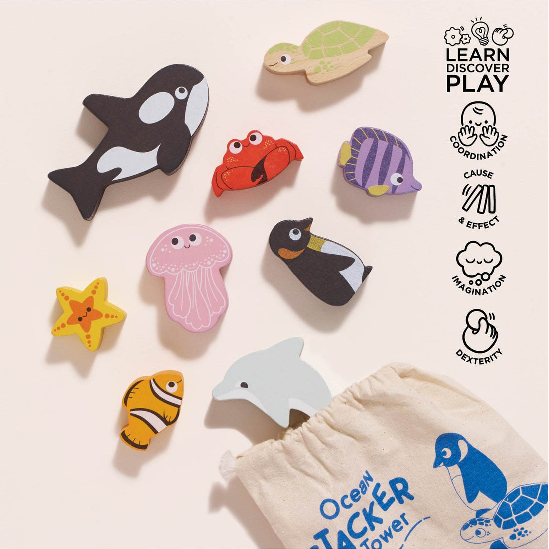 le-toy-van-ocean-life-stacking-animals-bag-10-piece-play-toy-ltv-pl139