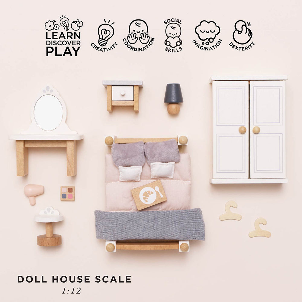 le-toy-van-wooden-dolls-house-bedroom-19-piece-play-toy-ltv-me057