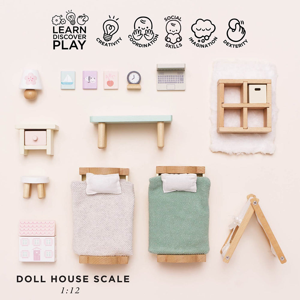 le-toy-van-wooden-dolls-house-childs-bedroom-furn-24-piece-play-toy-ltv-me061