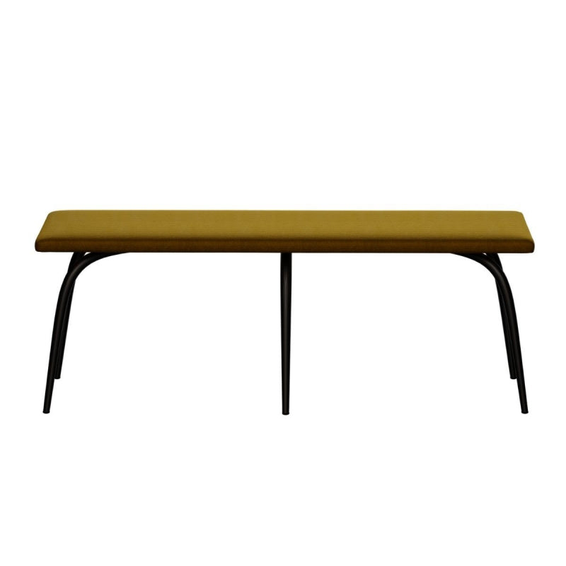 les-gambettes-annie-bench-130x37cm-yellow-ochre-velvet-seat-black-legs-lgam-annie130velocrenoir