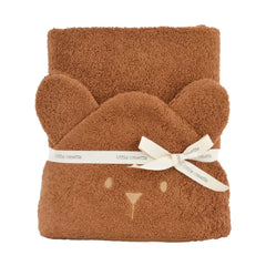 little-crevette-ourson-hooded-towel-70x140cm-caramel