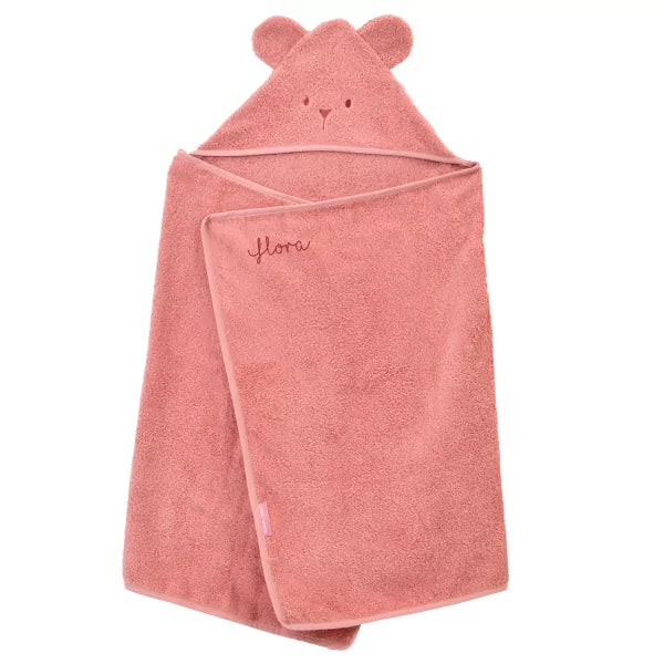 little-crevette-ourson-hooded-towel-70x140cm-dark-pink-lcrv-unocbbr