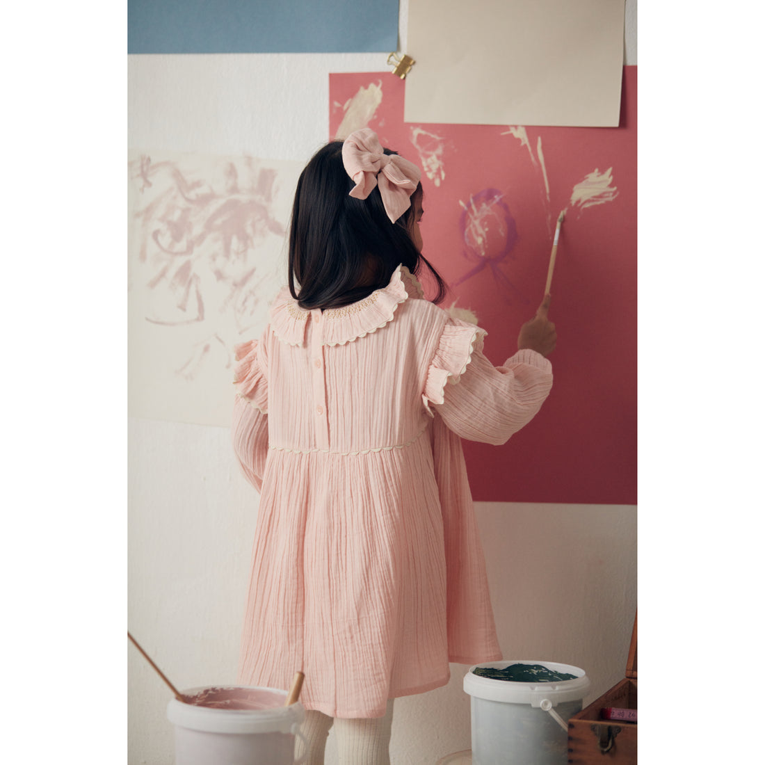 Louise Misha Dress Illi - Double Gauze - Blush – Petit Bazaar