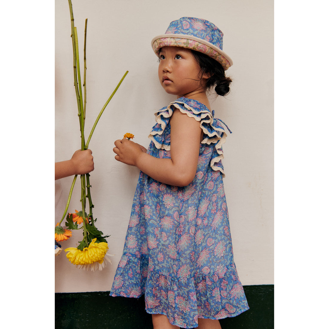 ワンピース Louise Misha SS25 DRESS NATYA (GRI S25 S0150 BLUE) Louise Misha Dress Natiya - Printed Cotton Voile - Blue