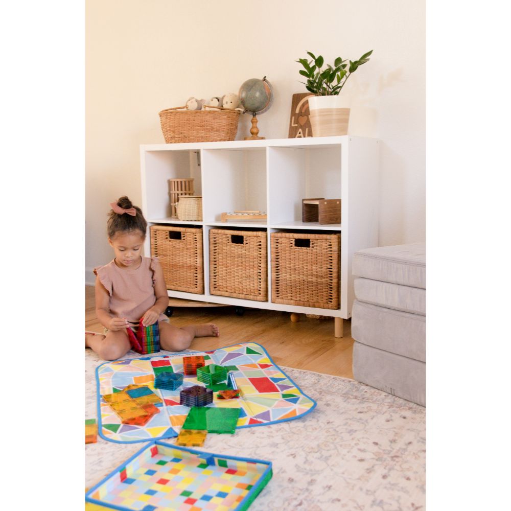 MAGNA-TILES Classic Storage Bin & Interactive Playmat