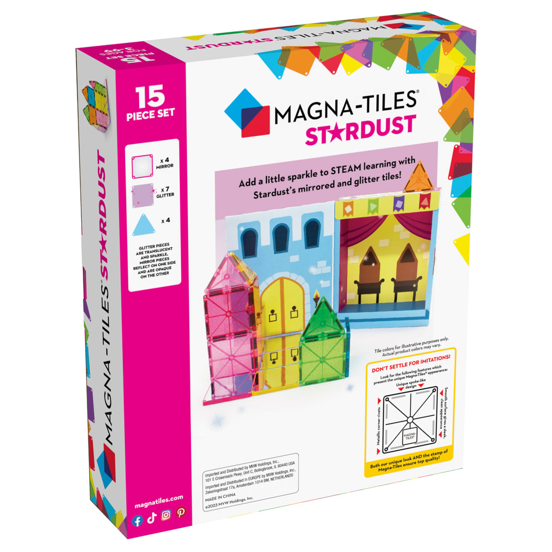 MAGNA-TILES Classic Stardust 15-Piece Set