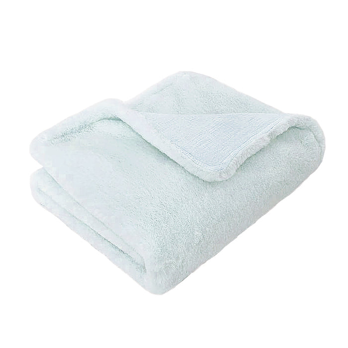 Mon Ami Charmante Luxe Faux Fur Baby Blanket-Blue