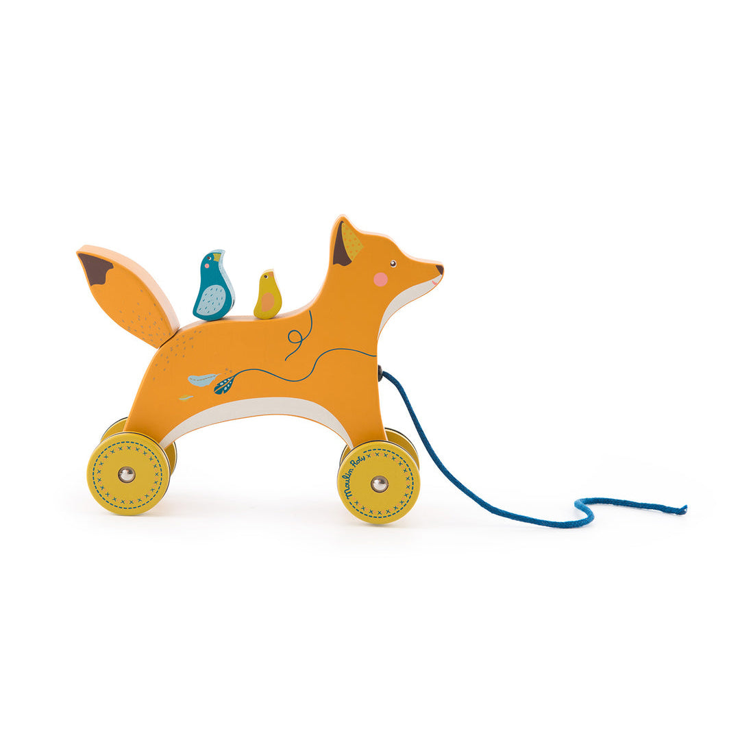 moulin-roty-le-voyage-d-olga-baby-agility-development-mustard-yellow-wooden-pull-along-fox-moul-714102