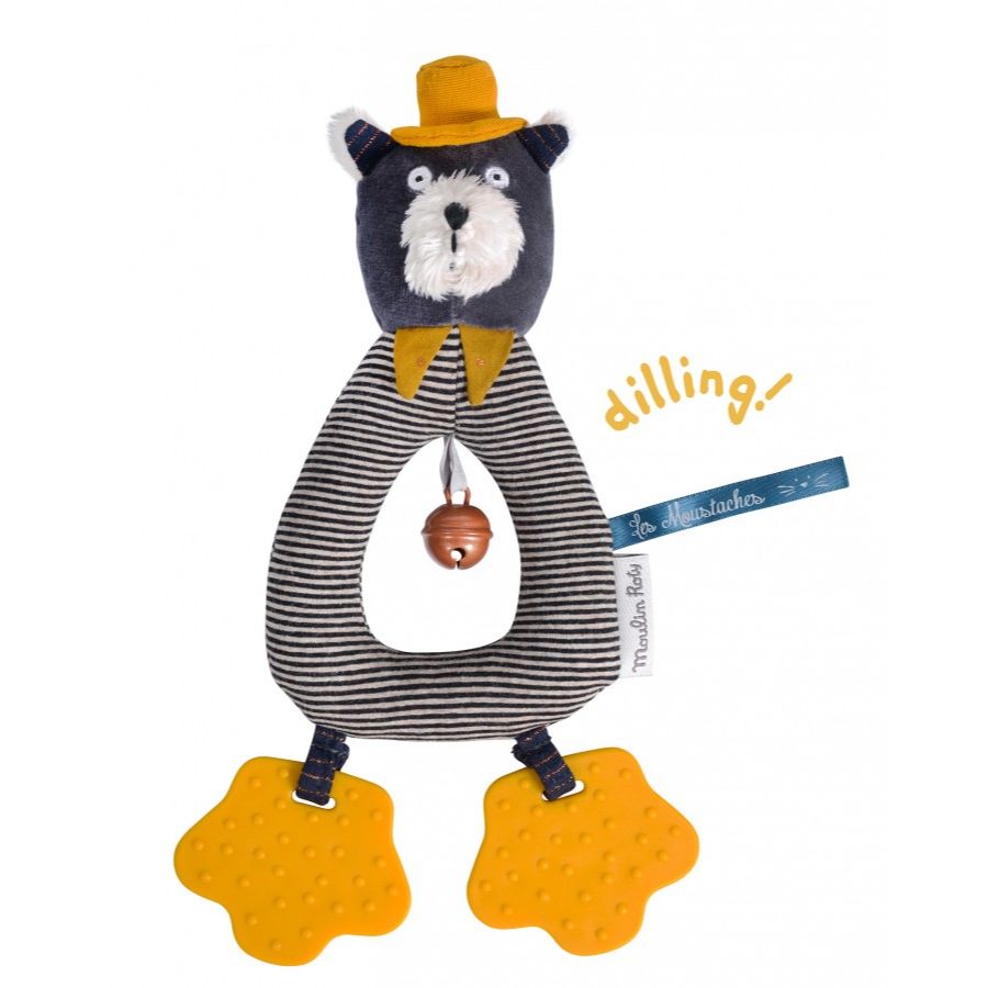 Moulin Roty Les Moustaches Ring Rattle H26cm