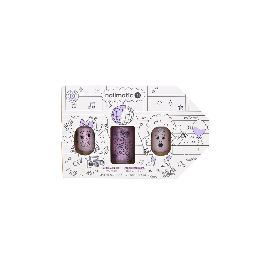 nailmatic-set-bus-party-2-nail-polishes-polly-&-elliot-1-cherry-body-rollette-purple-nail-310busparty