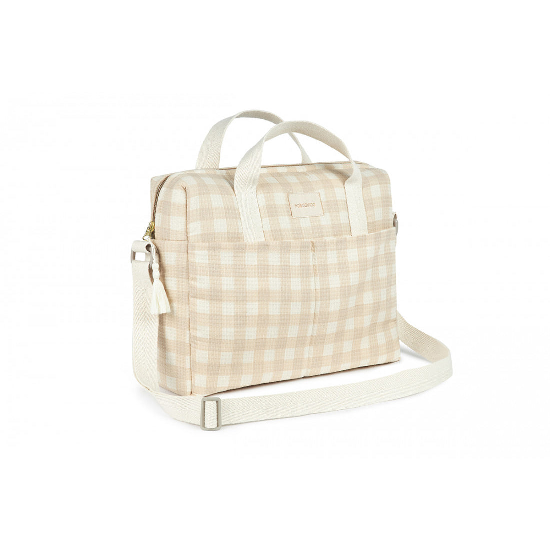 nobodinoz-gala-waterproof-changing-bag-35x27x14-ivory-checks-nobo-4929709