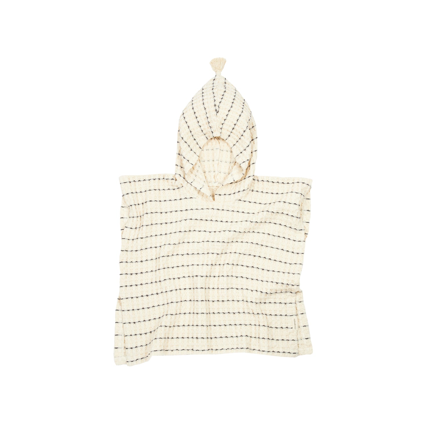 nobodinoz-portofino-poncho-black-stripes-large-waffle-nobo-4933584
