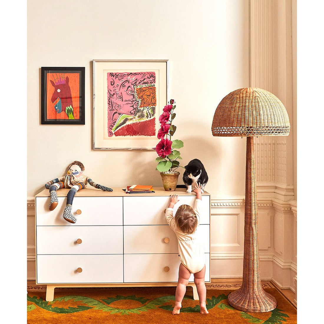 Oeuf 6 Drawer Dresser White - Rhea Base