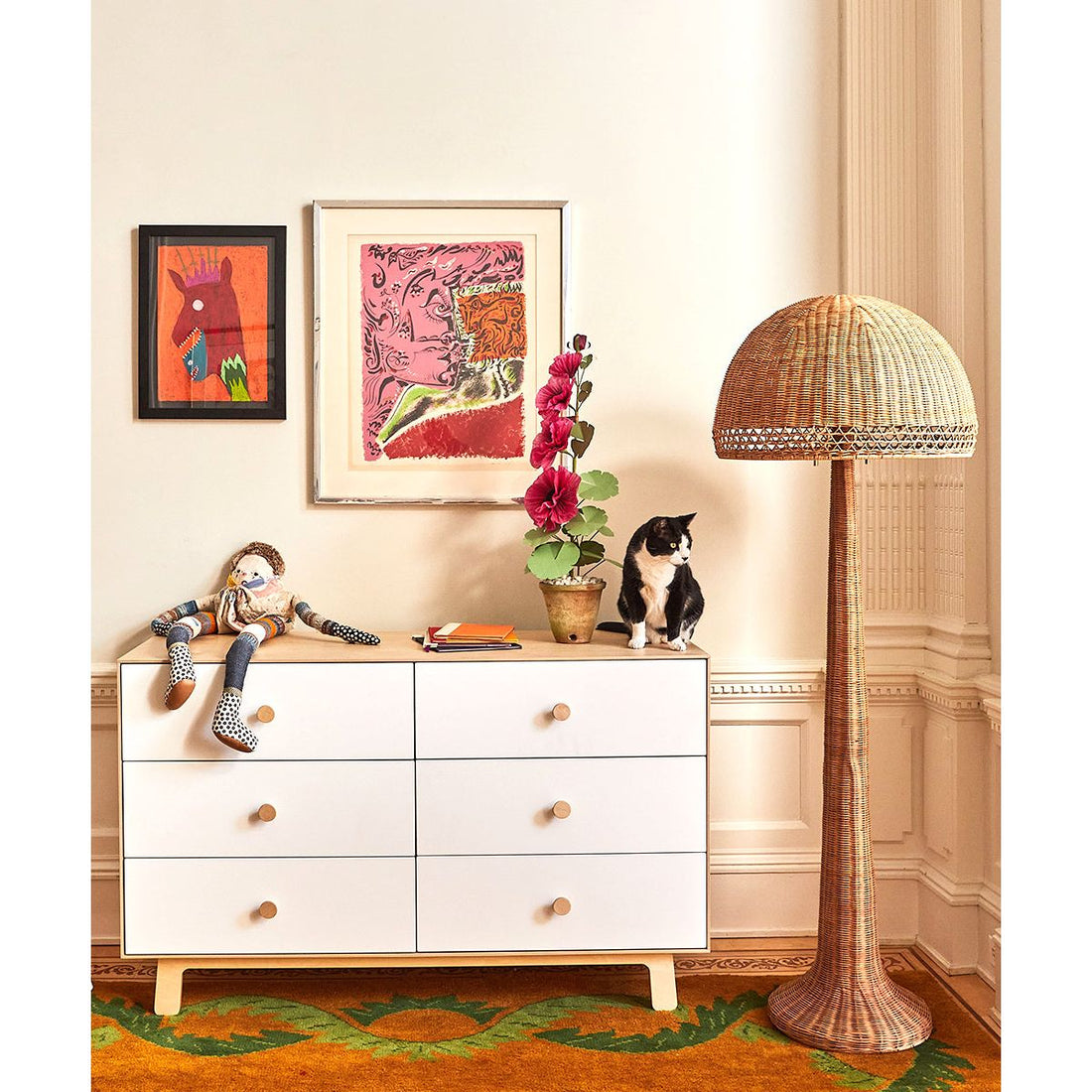 Oeuf 6 Drawer Dresser White - Classic Base