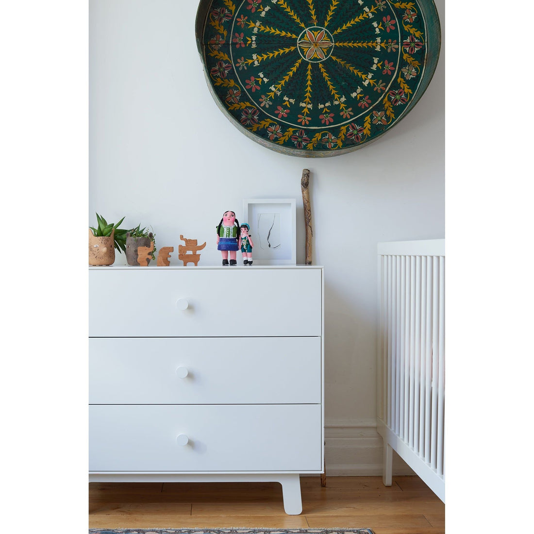 Oeuf 3 Drawer Dresser White - Sparrow Base