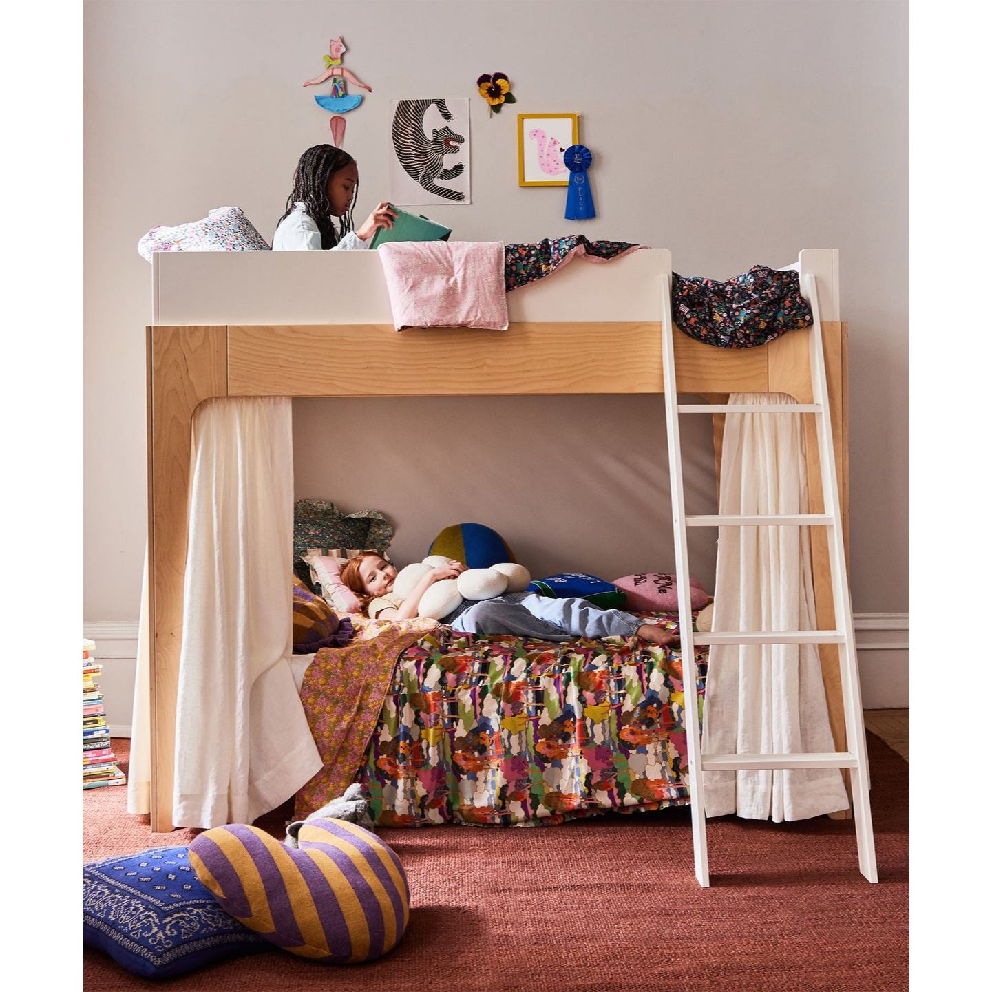 oeuf-linen-curtain-set-for-perch-loft-bunk-bed - off-white-oeuf-9crtn-l2-eu