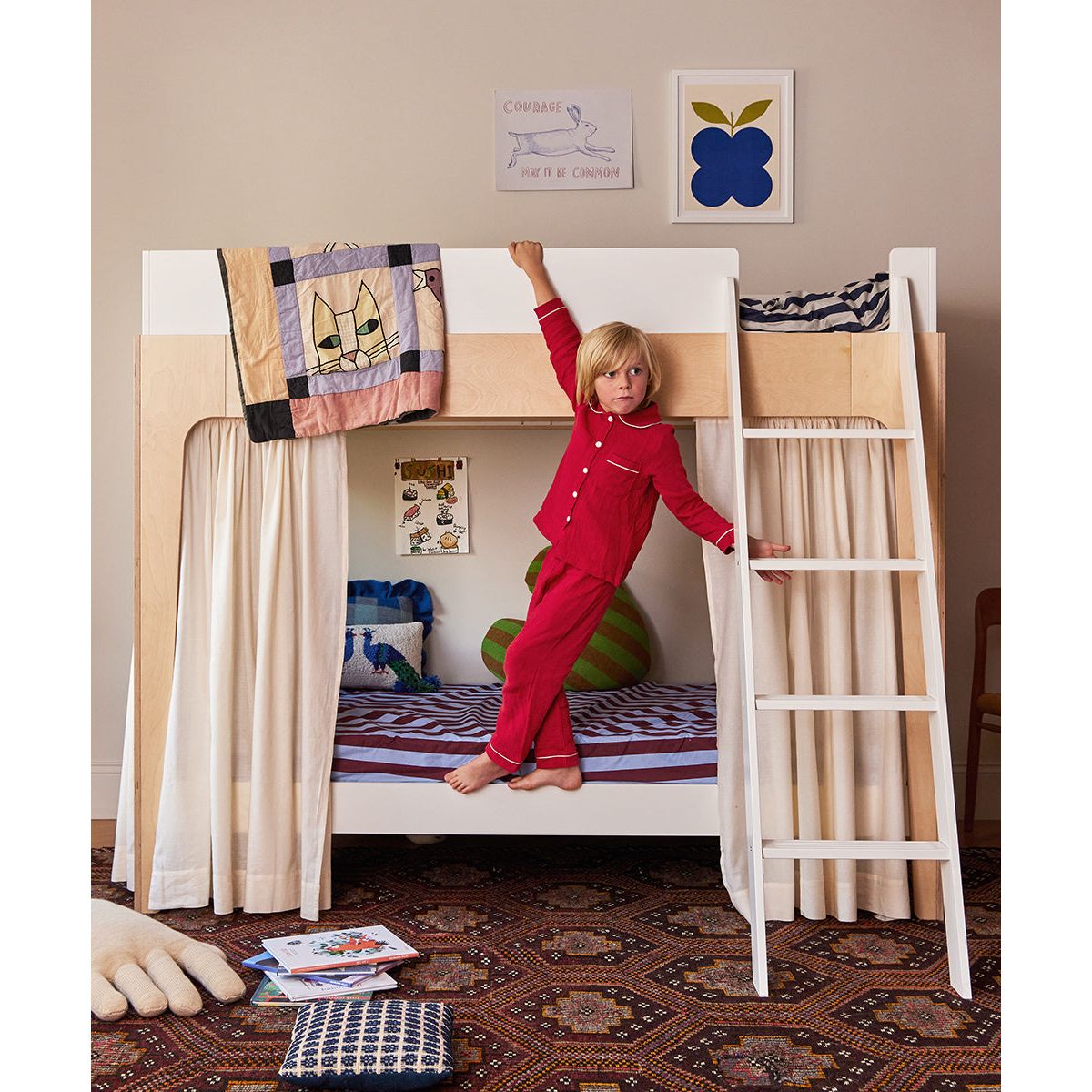 oeuf-linen-curtain-set-for-perch-loft-bunk-bed - off-white-oeuf-9crtn-l2-eu