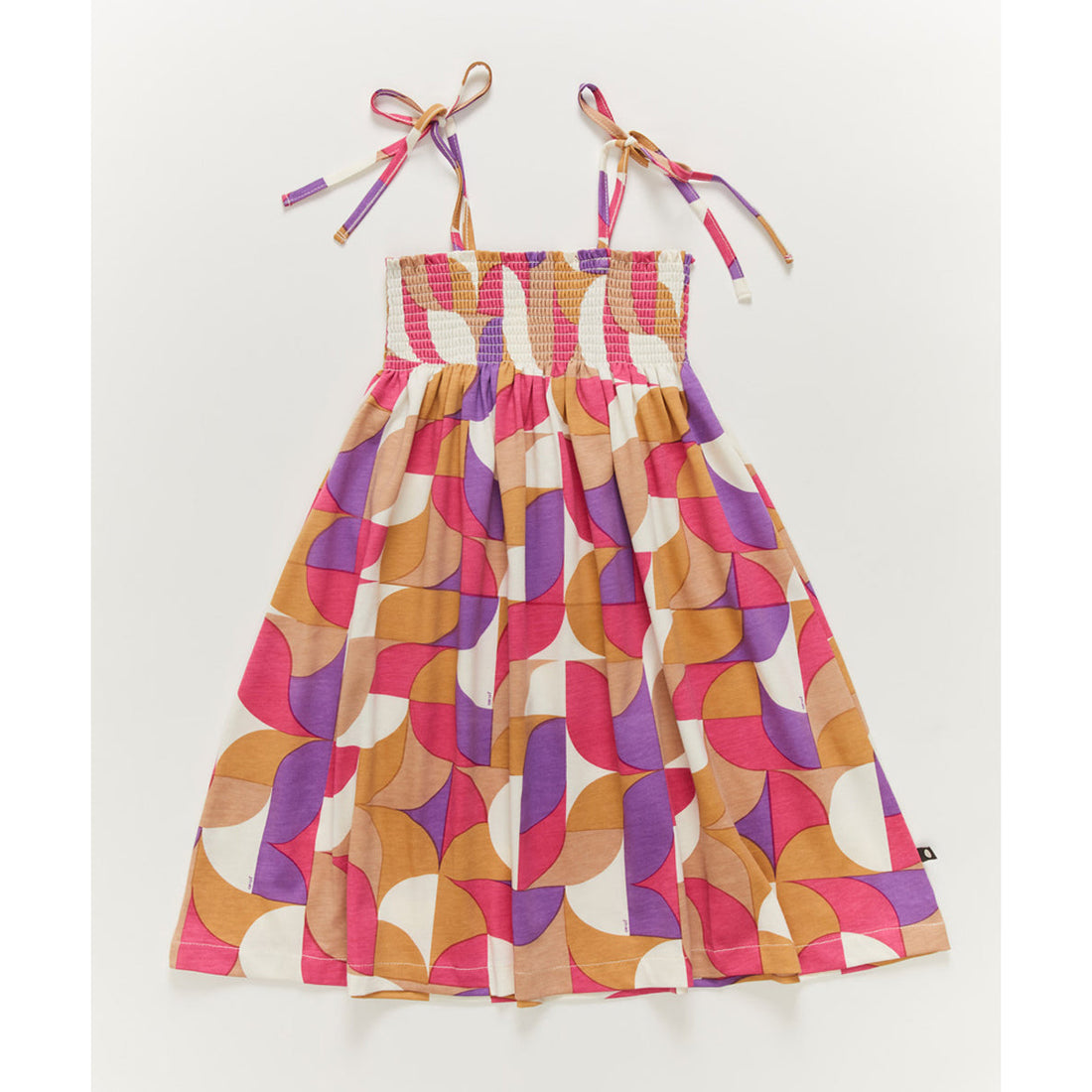 OEUF NYC smocked dress Fuchsia/Geometric