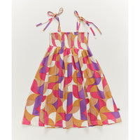 OEUF NYC smocked dress Fuchsia/Geometric