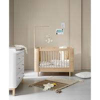 Oliver Furniture Wood Mini+ Cot Bed (With Junior Conversion Kit) - Oak (Pre-Order; Est. Delivery in 6-10 Weeks)