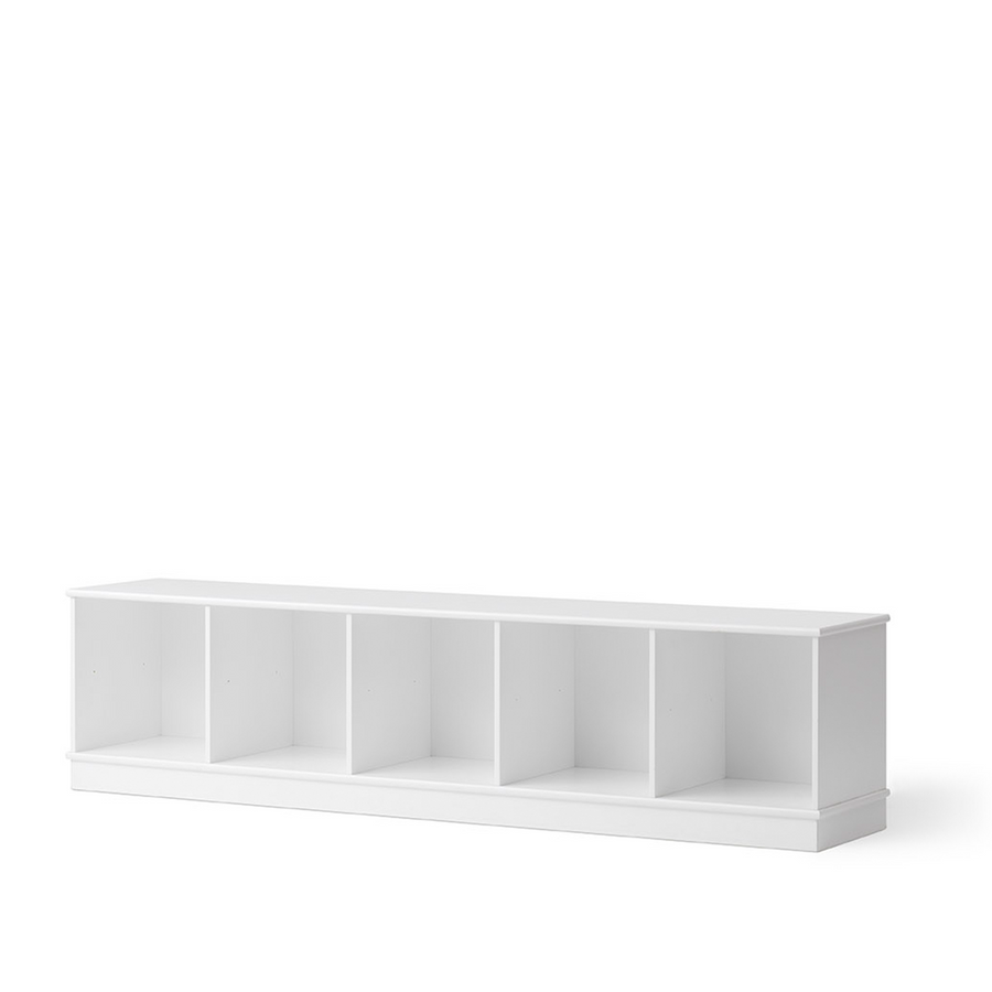 Oliver Furniture Wood Shelving Unit 5x1 Horizontal Shelf with Base
