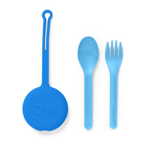 OmieBox 2 叉匙餐具套裝連收納套 - Capri Blue