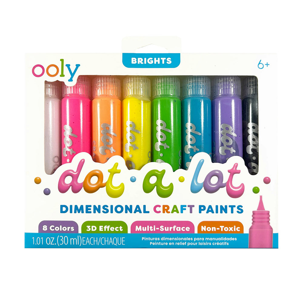 ooly-dot-a-lot-dimensional-craft-paint-bright-set-of-8-stationery-ooly-170-007