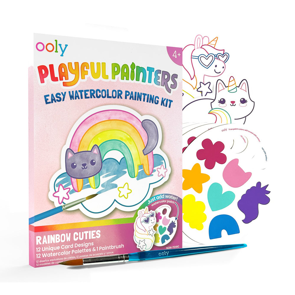 ooly-playful-painters-easy-watercolor-painting-kit-rainbow-cuties-25-pc-set-stationery-book-ooly-161-145