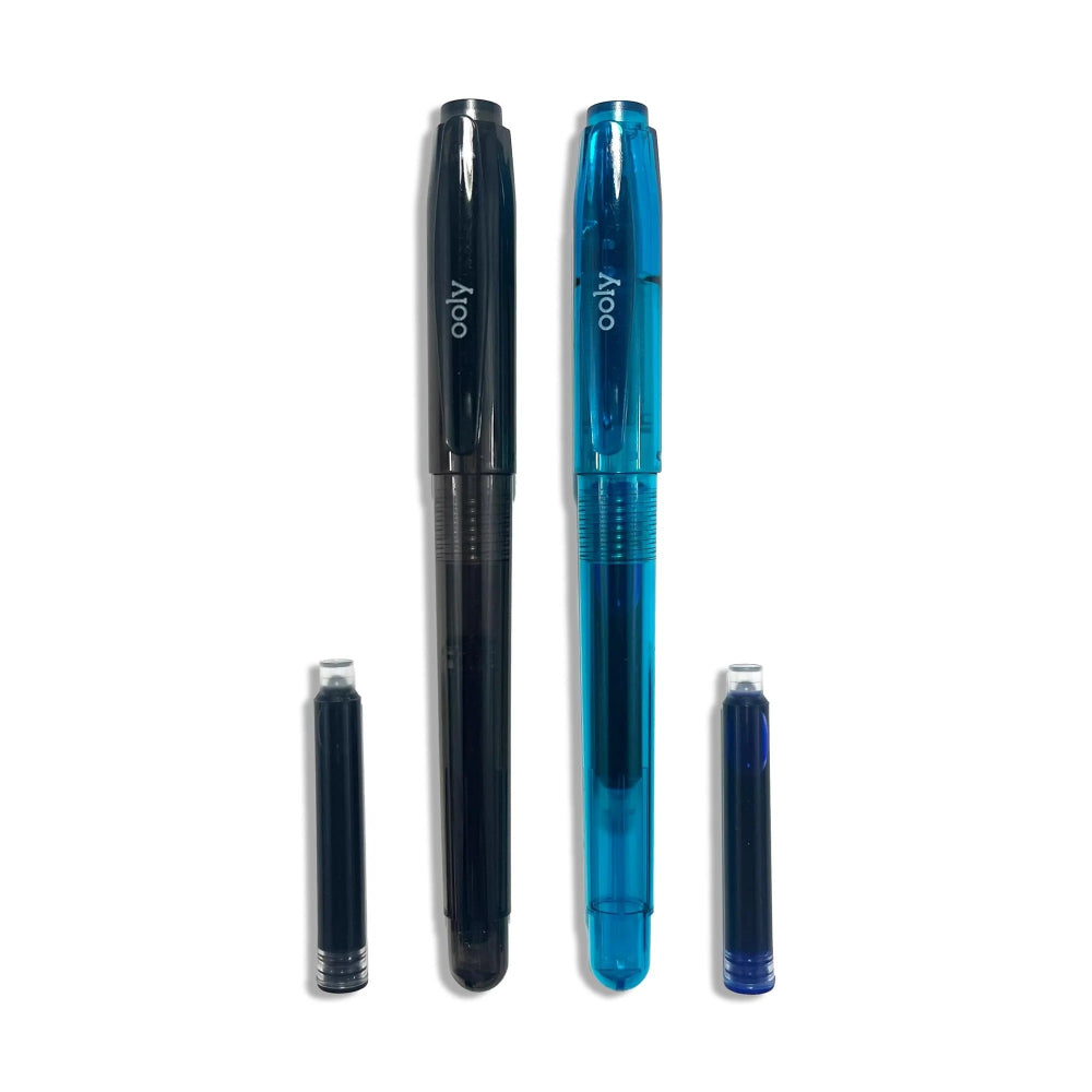 ooly-splendid-duo-fountain-pens-black-&-blue-ink-set-of-2-pens-&-4-ink-cartridges-ooly-132-153