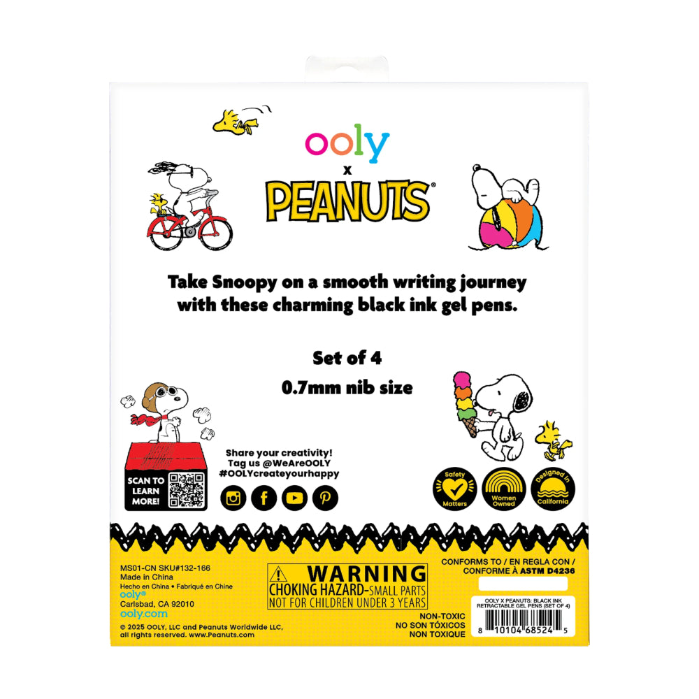 ooly-x-peanuts-black-ink-retractable-gel-pens-set-of-4-ooly-132-166