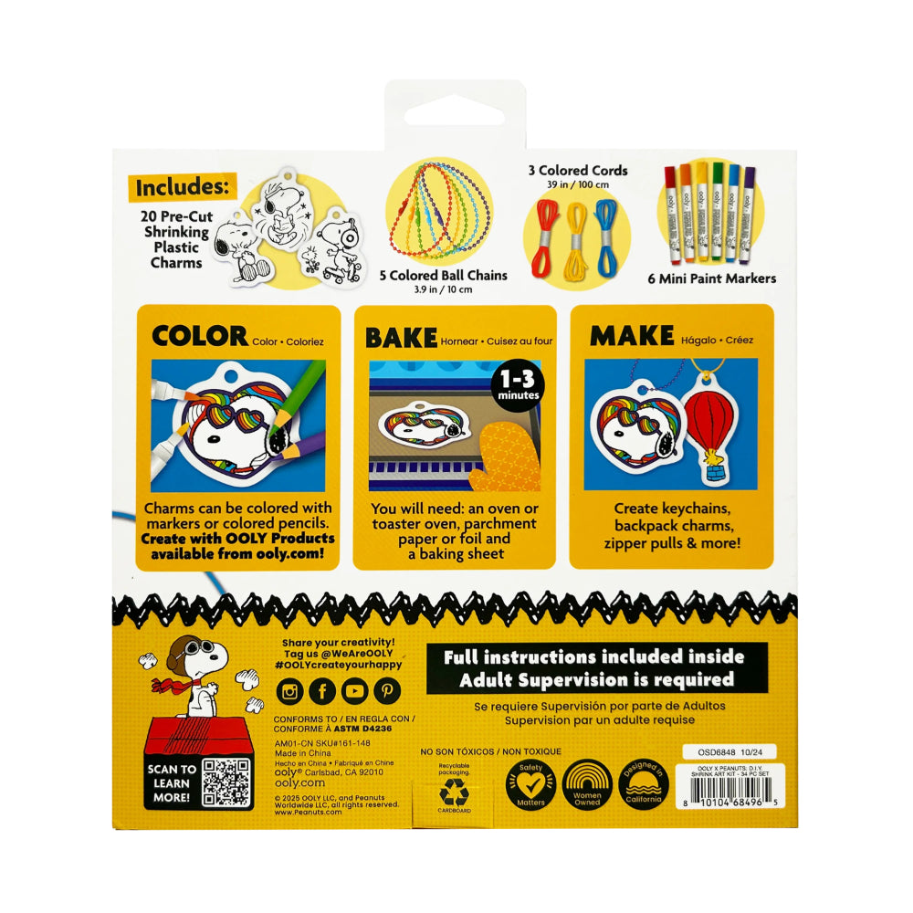 ooly-x-peanuts-diy-shrink-art-kit-&-6-mini-paint-markers-ooly-161-148