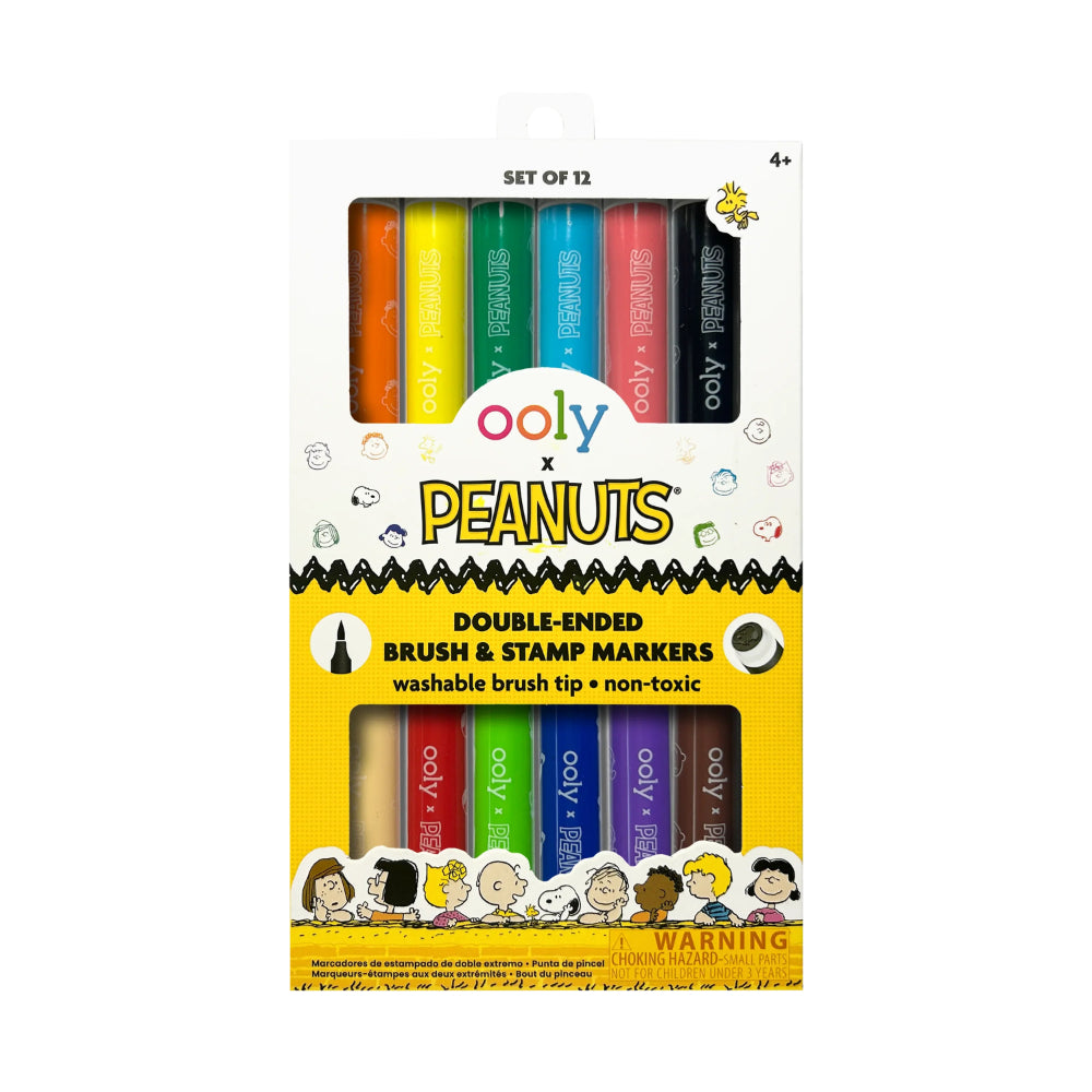 ooly-x-peanuts-doubleended-brush-&-stamp-markers-set-of-6-12-colors-ooly-130-127