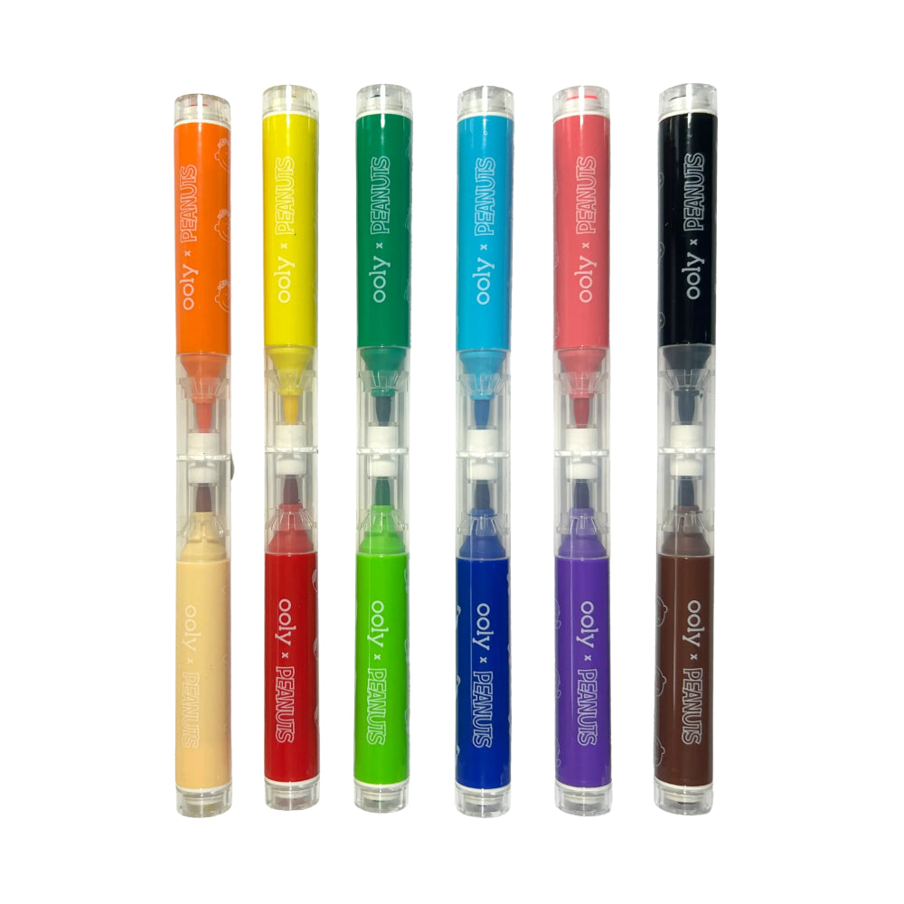 ooly-x-peanuts-doubleended-brush-&-stamp-markers-set-of-6-12-colors-ooly-130-127