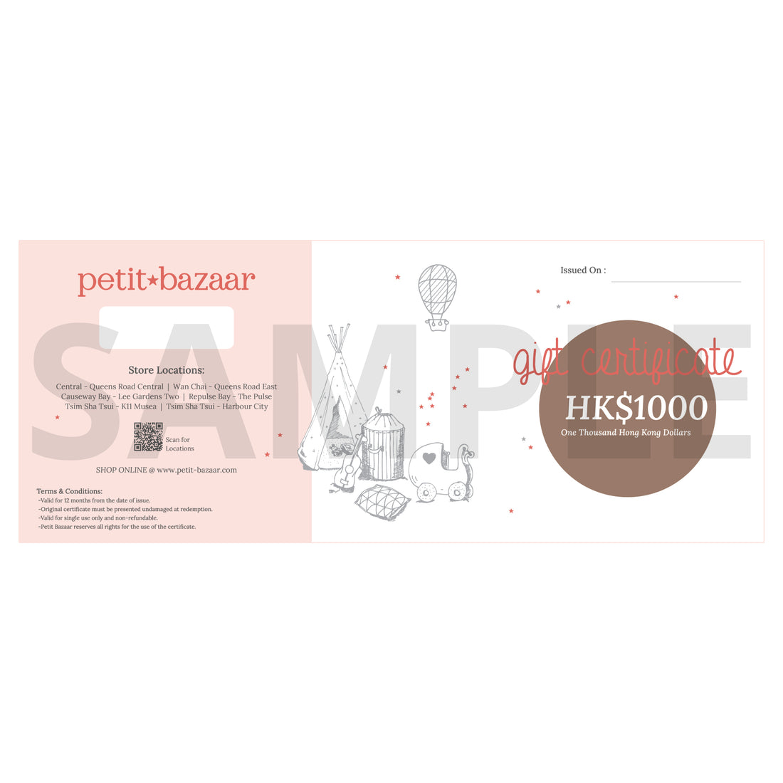 Petit Bazaar Gift Certificate HKD1000