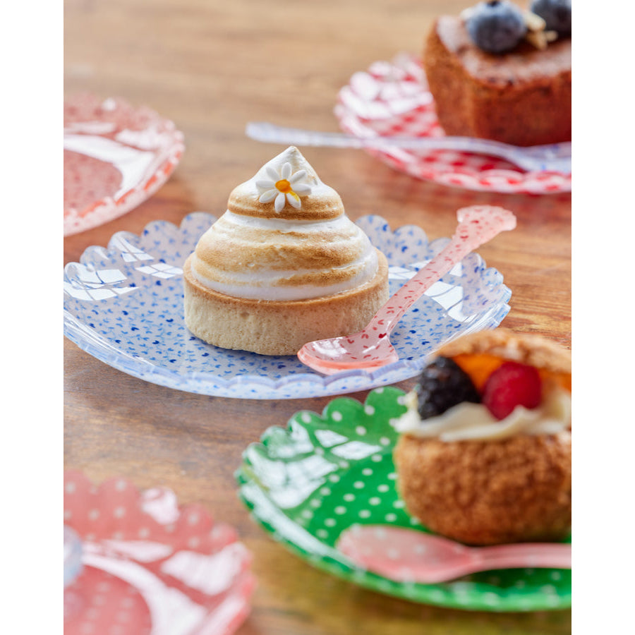 rice-dk-acrylic-cake-plate-with-green-dots-fabric-rice-accpl-dotg