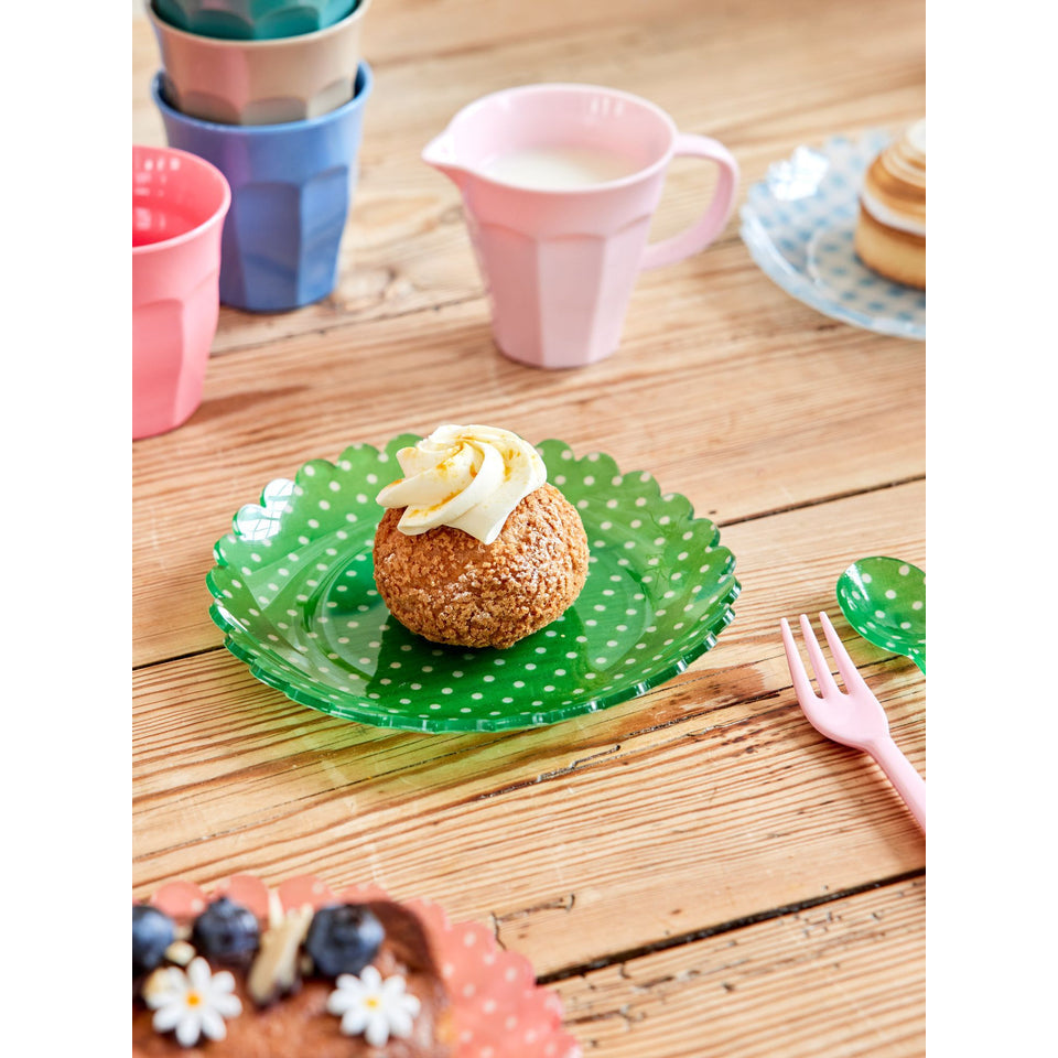 rice-dk-acrylic-cake-plate-with-green-dots-fabric-rice-accpl-dotg