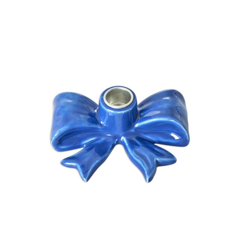 rice-dk-ceramic-candle-holder-in-bow-shape-blue-small-rice-cdhol-sbowb