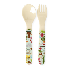 rice-dk-kids-melamine-spoon-and-fork-with-wildlife-print-mint-rice-babsf-wilimi
