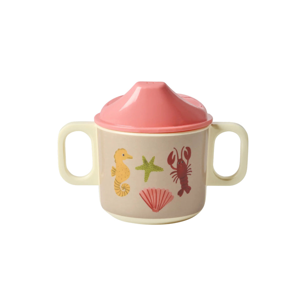rice-dk-melamine-2-handle-baby-cup-with-lid-coral-ocean-print-250ml-rice-babcu-2hocei