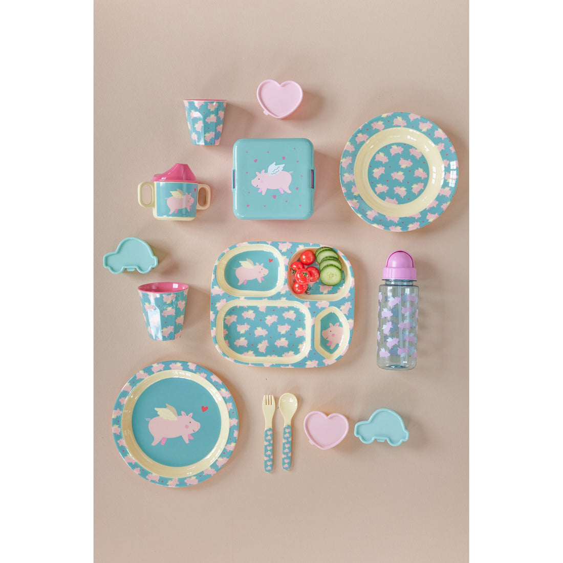 rice-dk-melamine-baby-dinner-set-in-gift-box-flying-pig-print-4-pcs-rice-babox-4zflyp
