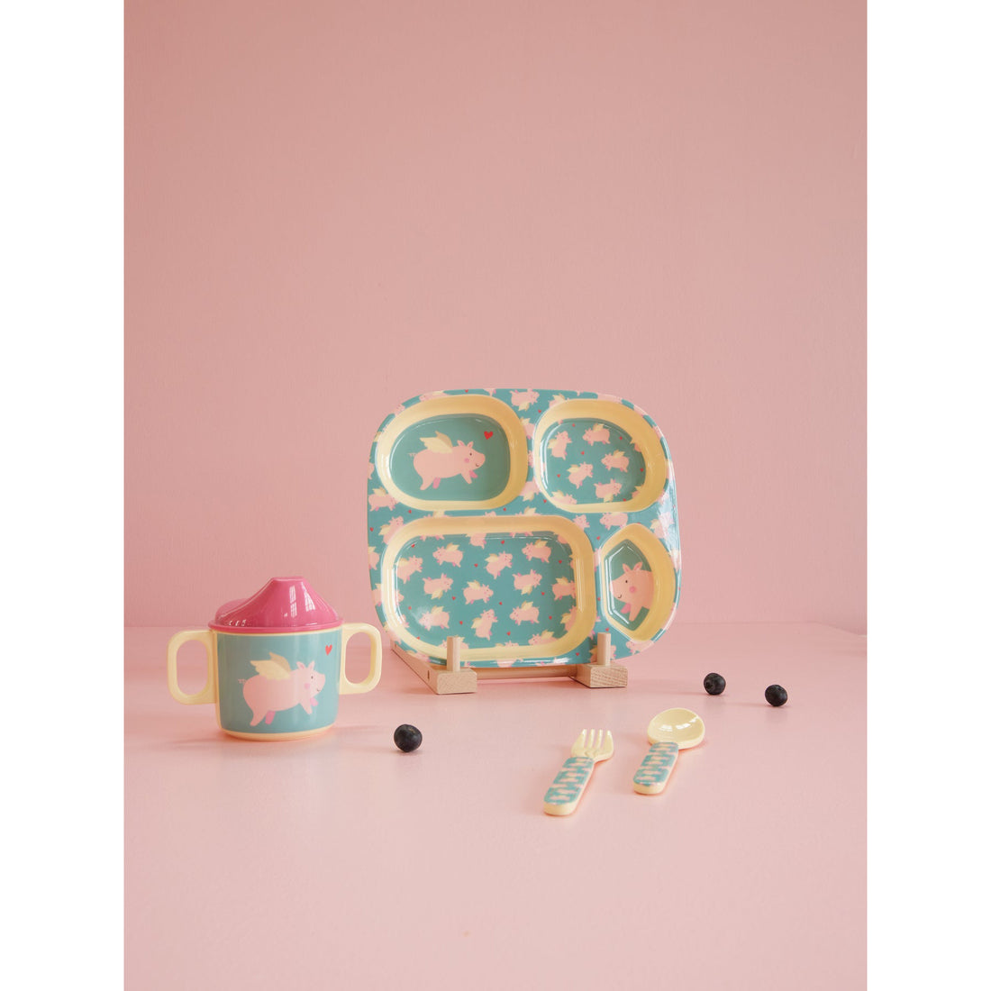 rice-dk-melamine-baby-dinner-set-in-gift-box-flying-pig-print-4-pcs-rice-babox-4zflyp