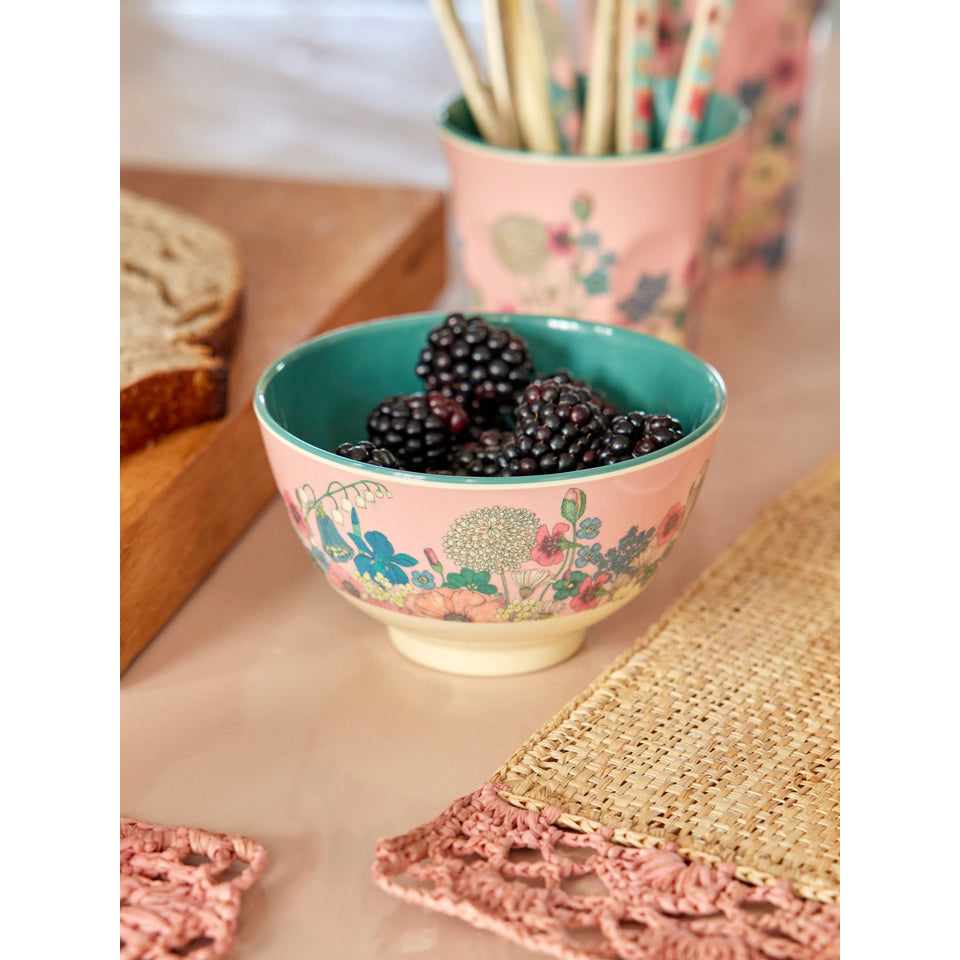 rice-dk-melamine-bowl-with-flower-collage-print-soft-pink-small-300-ml-rice-melbw-sflcosi