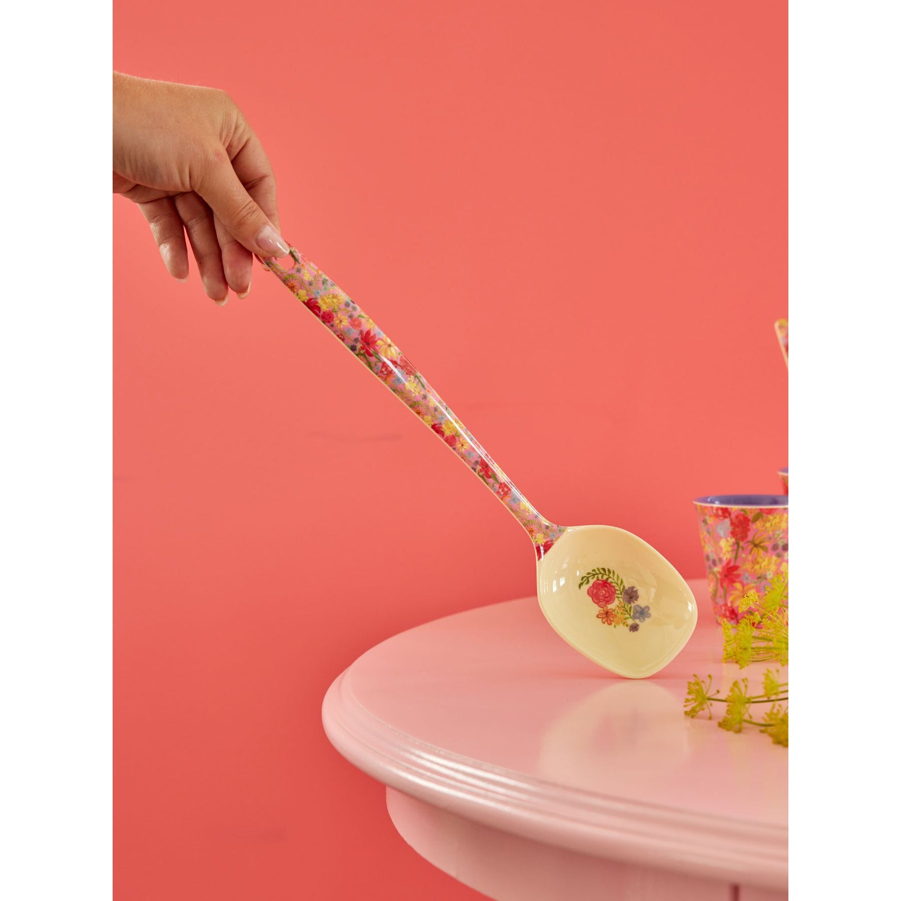 rice-dk-melamine-cooking-spoon-red-swedish-flower-print-rice-mekco-ss24xcswefl