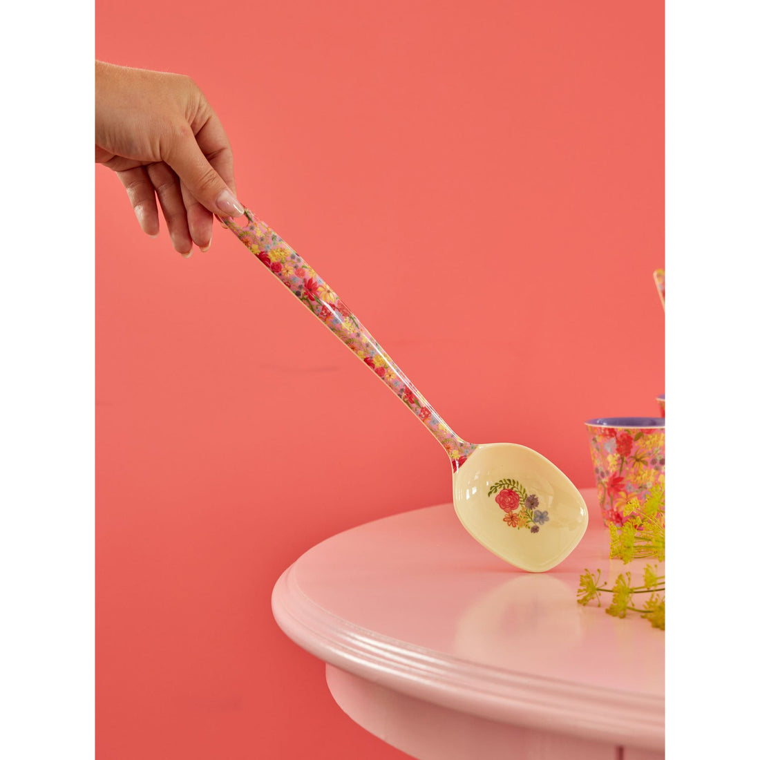 rice-dk-melamine-cooking-spoon-red-swedish-flower-print-rice-mekco-ss24xcswefl